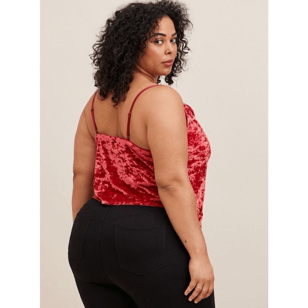 Torrid Red Velvet Cowl Neck Camisole Tank Top, 2X 18/20 NWT - Picture 9 of 10